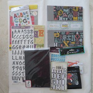 Sticker Chipboard Letters Lot Misc Me Life Alphabet Scrapbook Journal Album 8"x9